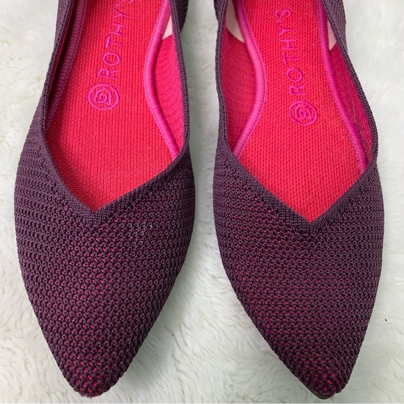 Rothy’s Women's Rare Unicorn Violet Purple The Point Flats Size 8.5 - Picture 3 of 14